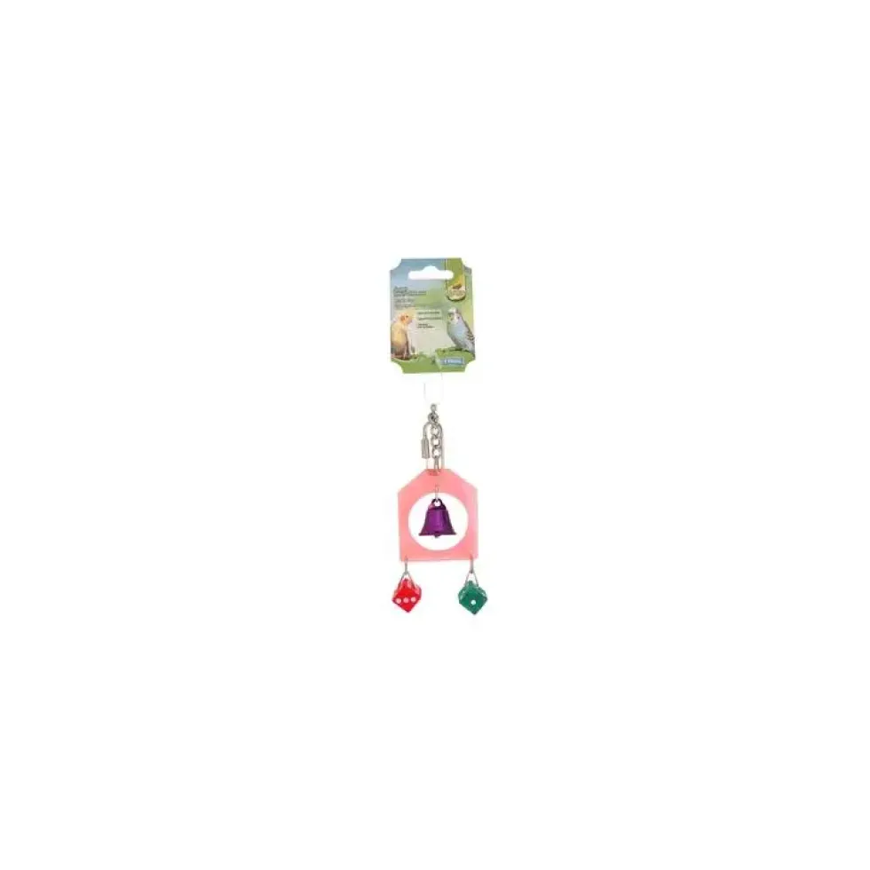 Jouet pour oiseaux avec dés multicolore 18 cm
