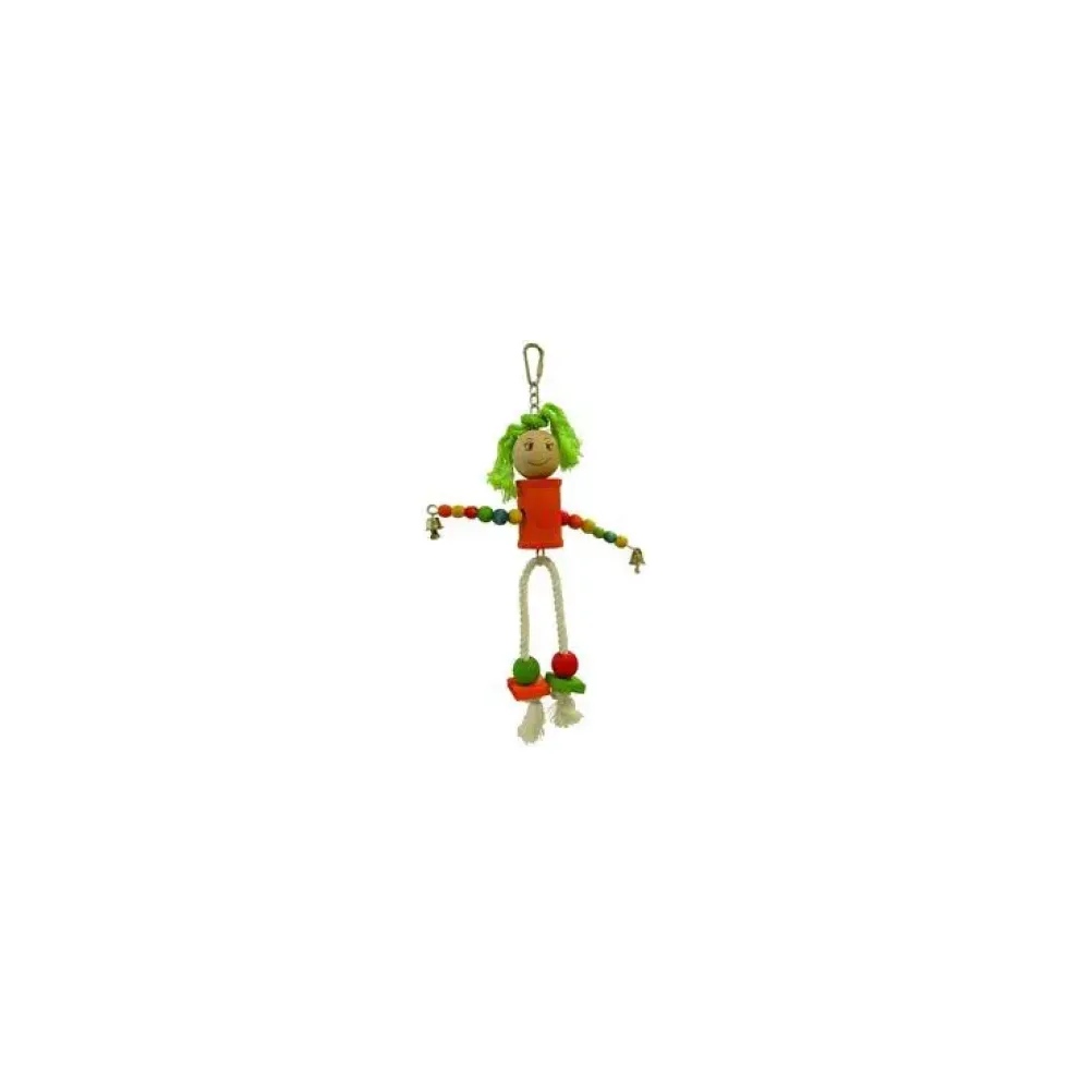 Jouet pour oiseaux poupette multicolore 25 cm