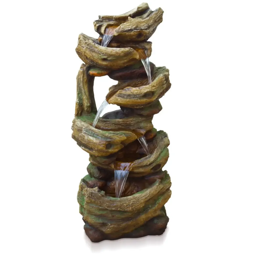 Kit fontaine en polyrésine avec pompe Xtra 900 Nature Outside Living Trabia - 37 x 46,5 x 105 x cm