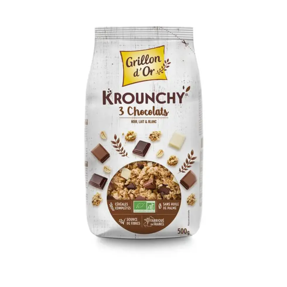 Krounchy Trois Chocolats Bio - 500 g