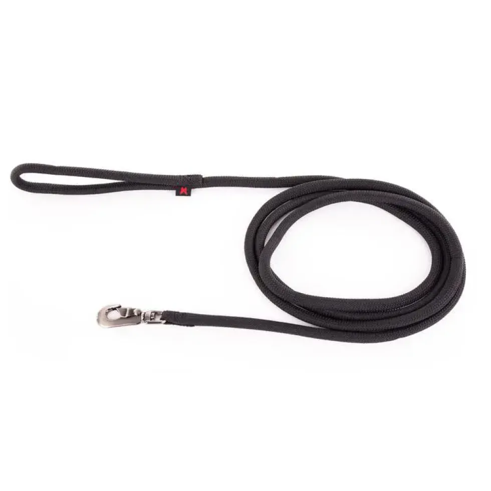 Laisse ronde pour chien coloris noir 1,3 cm x 2 m
