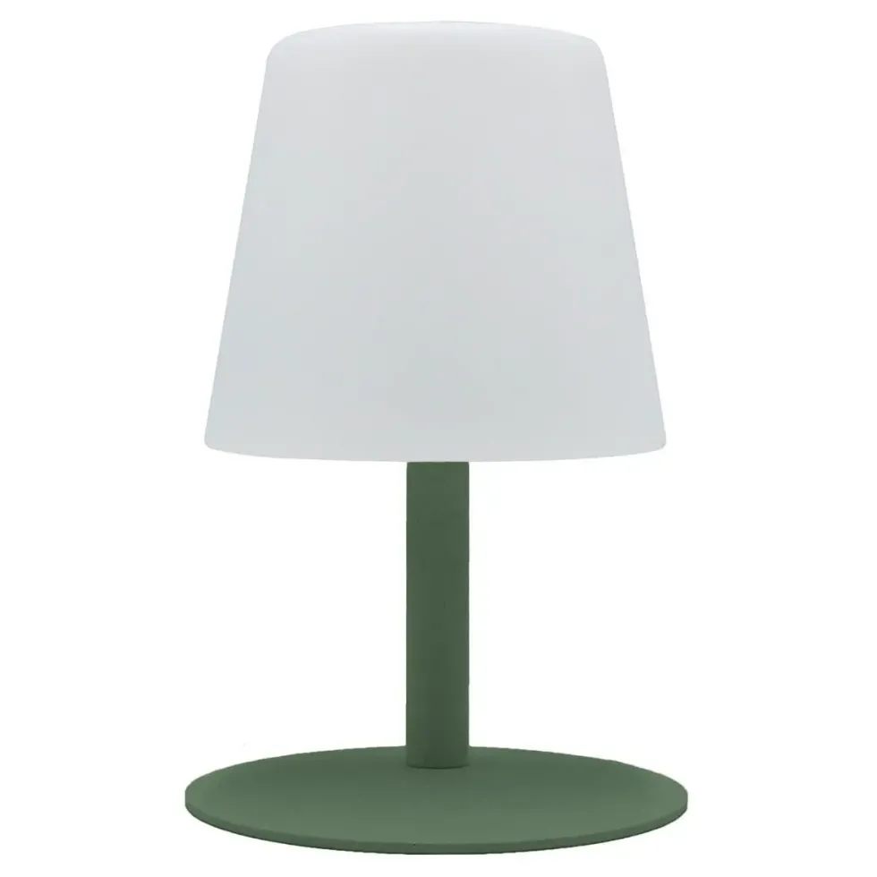 Lampe de table sans fil solaire ou USB vert olive Batimex - Ø16 x H 25 cm