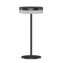 Lampe de table solaire Vivia avec USB coloris noir en aluminium - Ø 12,5 x 27 cm
