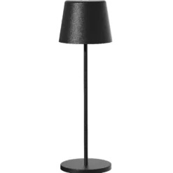 Lampe de table touch sans fil en aluminium noir Kelly Black - Ø 10 x H 38 cm