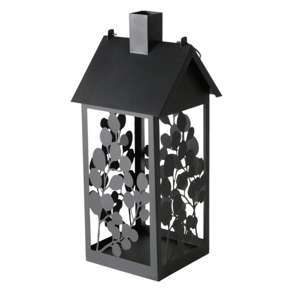 Lanterne Calypso coloris noir en métal - 19 x 19 x 45 cm