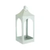 Lanterne carrée ajourée en métal vert d’eau petit modèle - 10 x 10 x 27 cm