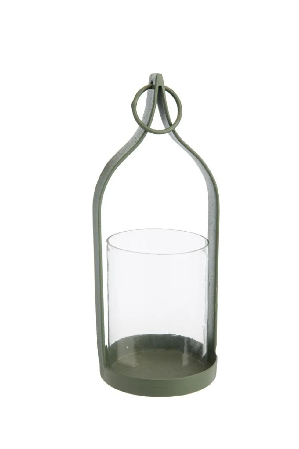 Lanterne lampion à suspendre coloris vert en métal - 9,5 x 9,5 x 24 cm