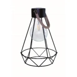 Lanterne solaire métal noir Maxi Britt à LED blanc chaud H 30 cm