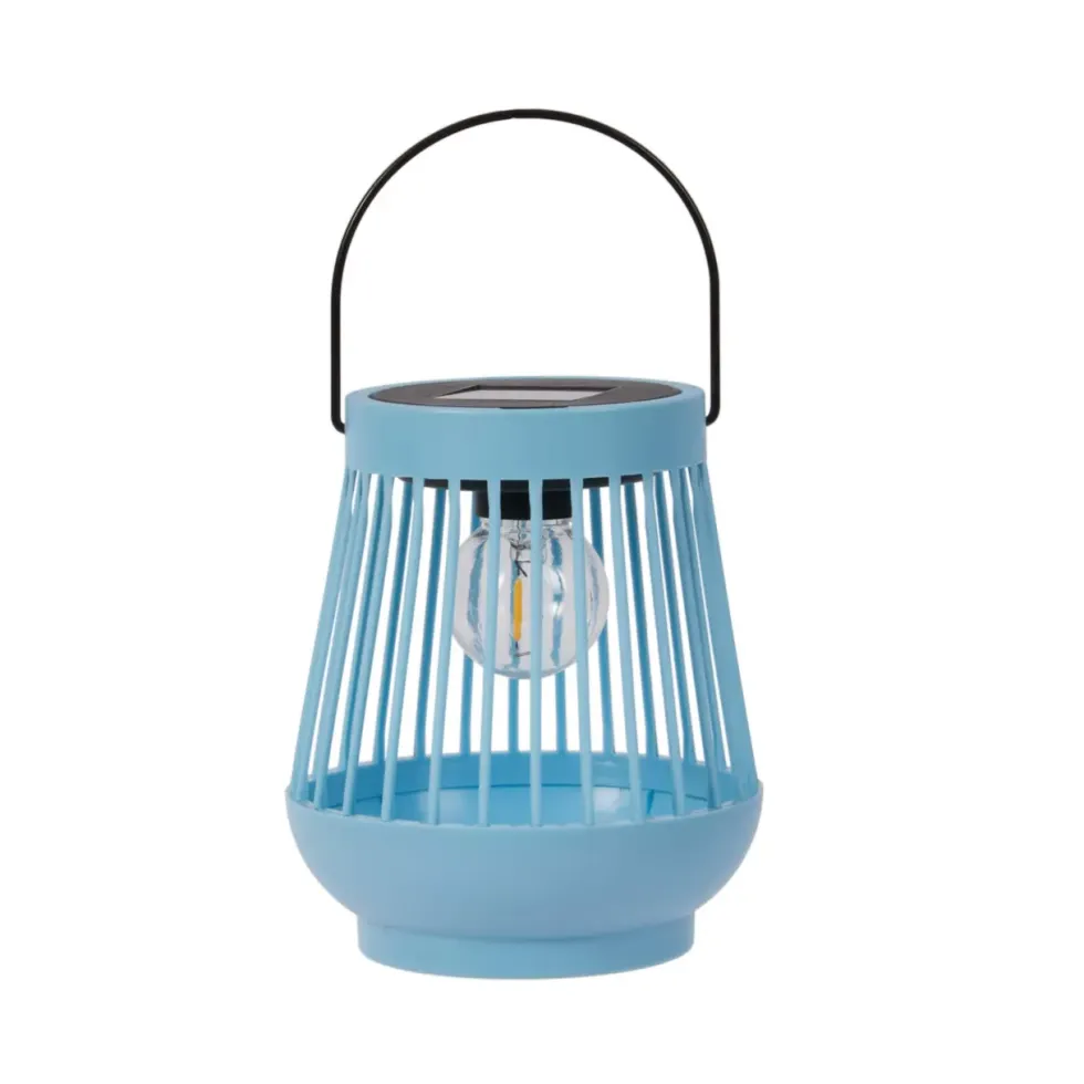 Lanterne solaire Viva! coloris multicolore en plastique effet blanc chaud - 15 x 13 x 13 cm
