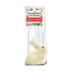 Lapin assis au chocolat blanc bio Saveurs et Nature - 60 g