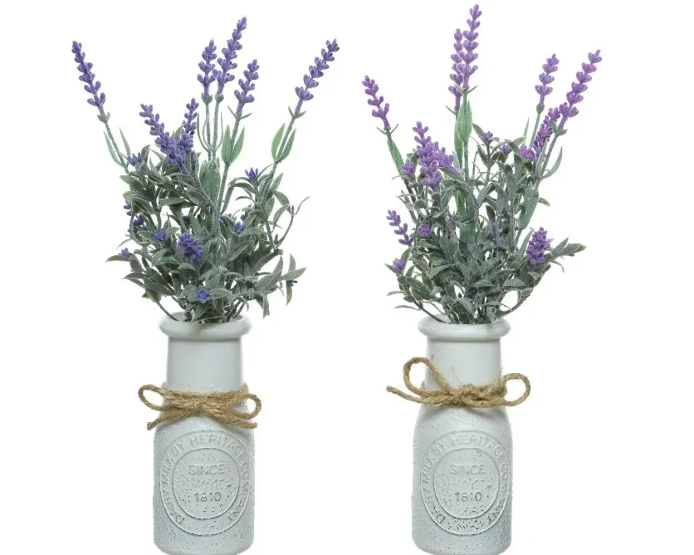 Lavande artificielle en pot - Ø 13 x H 32 cm