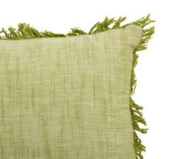 Le coussin frangé coloris beige en coton - 30 x 50 cm