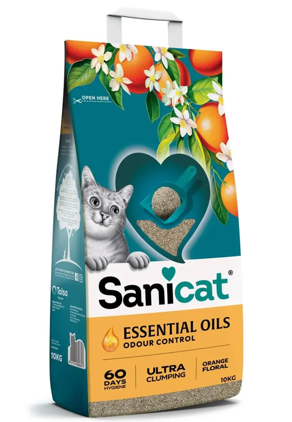 Litière agglomérante aux huiles essentielles Sanicat - 10 kg