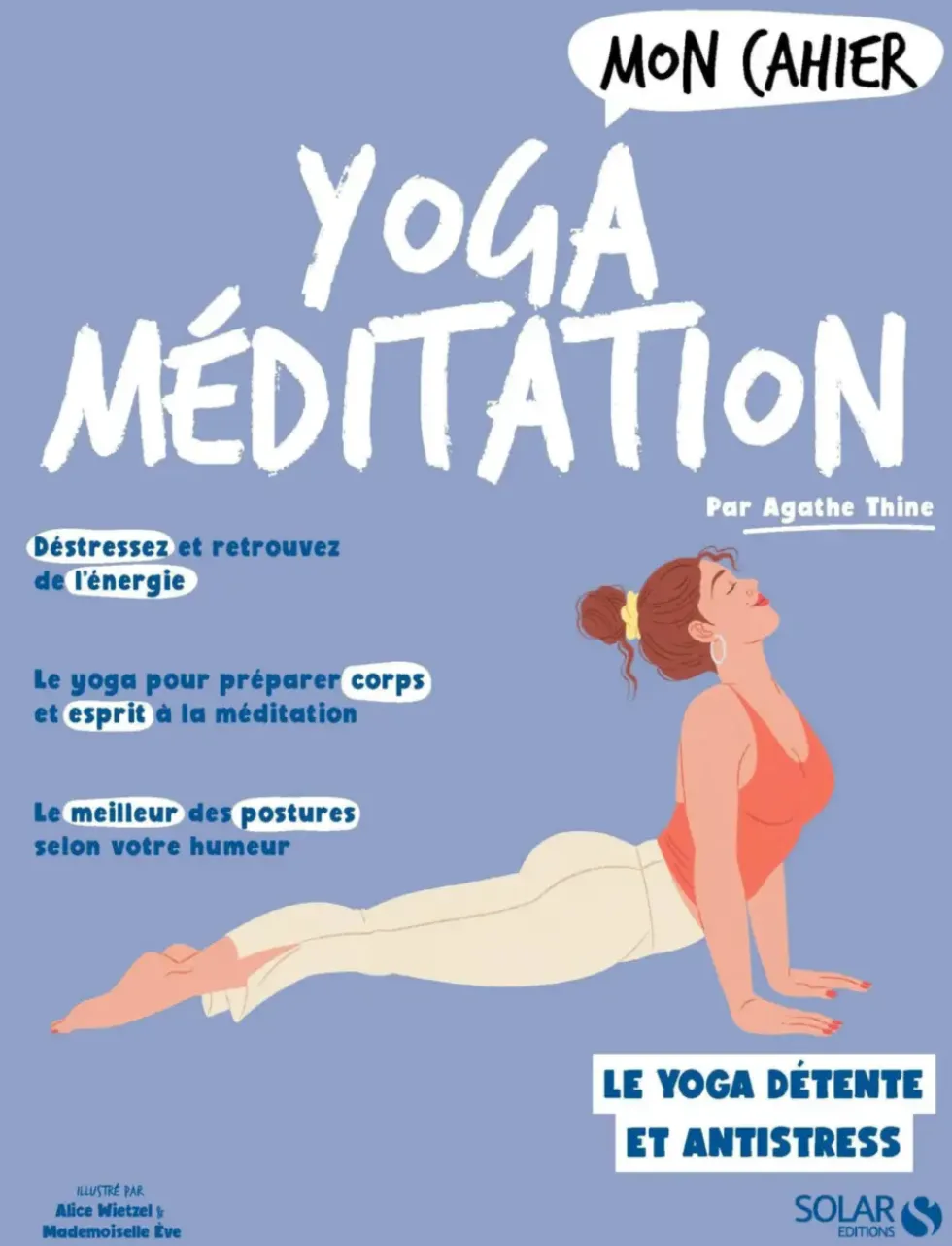 Livre "Mon cahier Yoga Méditation" aux Éditions Solar - 96 pages