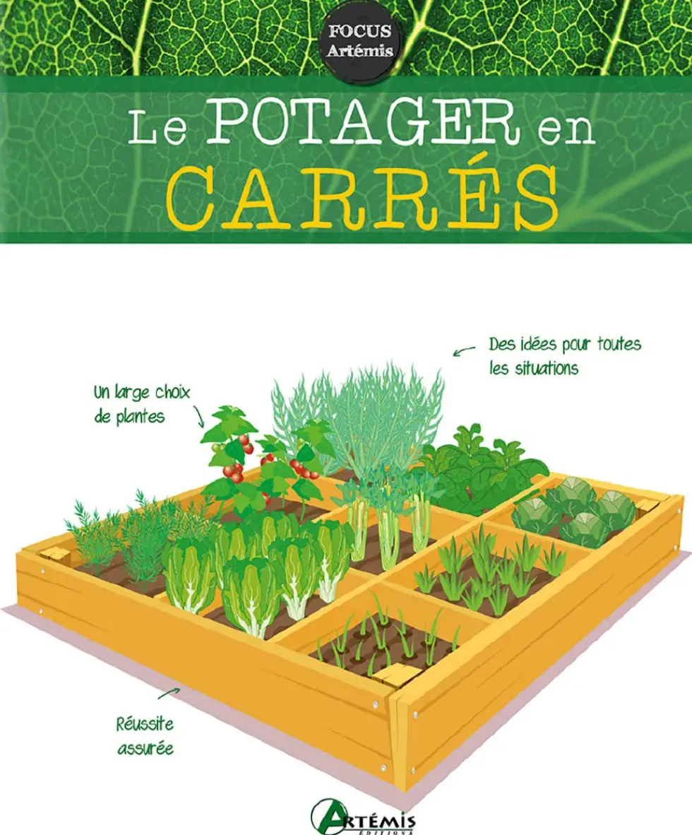 Livre "Potager en carrés" aux Éditions Artemis
