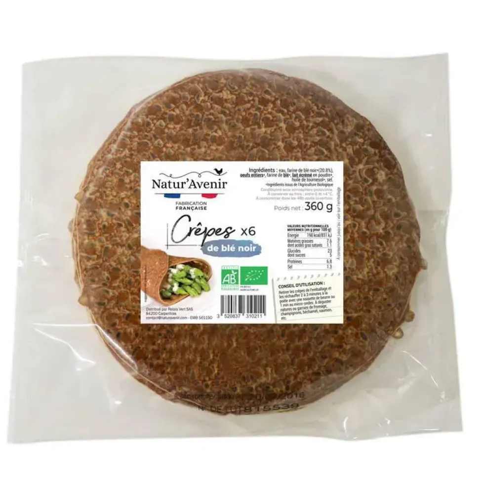 Lot de 6 crêpes au blé noir Natur'Avenir - 375 g
