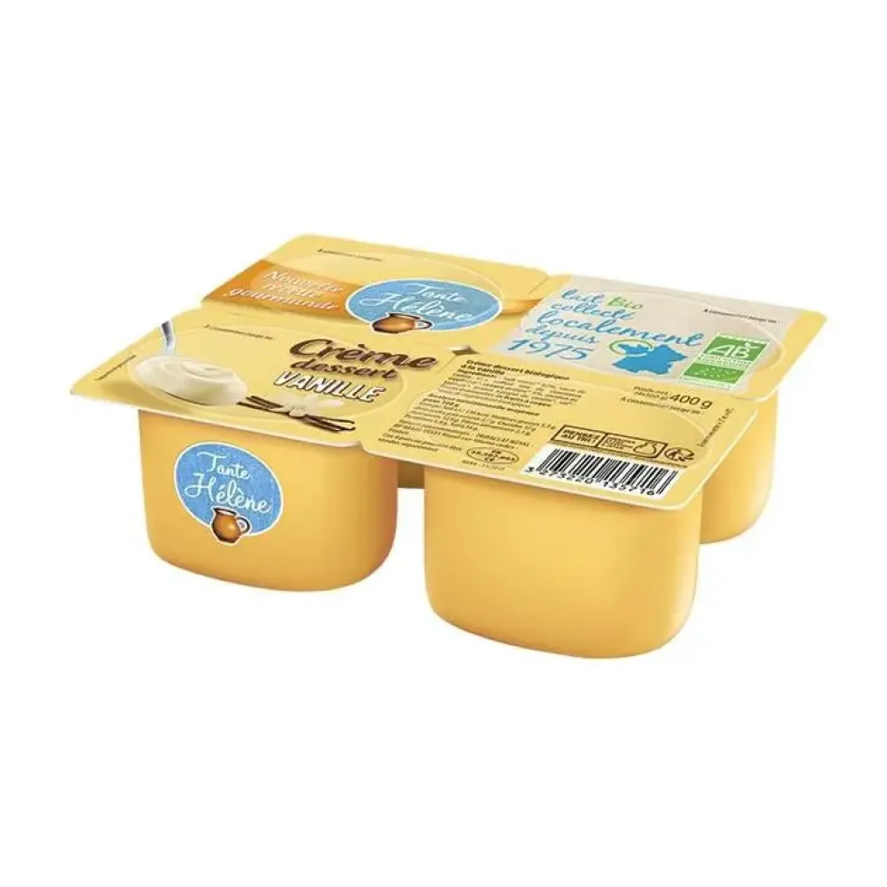 Lot de 4 desserts à la vanille bio Tante Hélène - 4 x 100 g