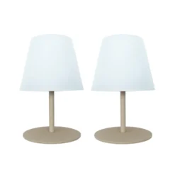 Lot de 2 lampes coloris beige effet blanc chaud en métal Batimex - Ø 10 x 16 cm