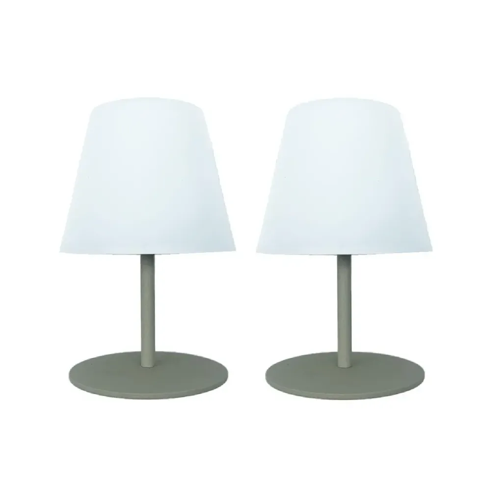Lot de 2 lampes IP54 coloris vert effet blanc chaud en métal Batimex - Ø 10 x 16 cm