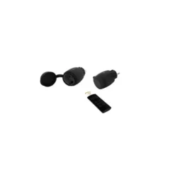 Lot de 2 prises télécommandées noires IP44