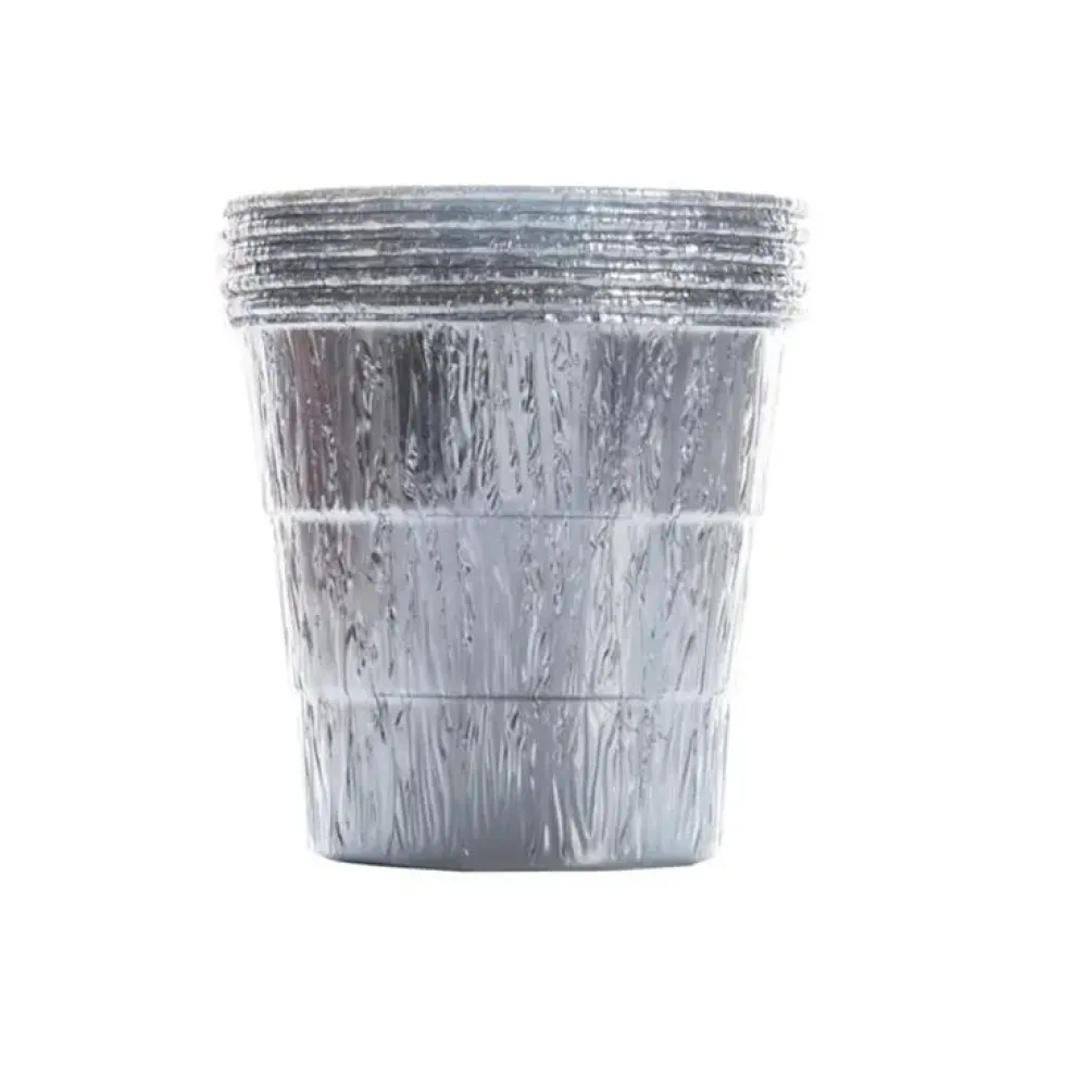 Lot de 5 seaux jetables en aluminium pour récupération de graisse
