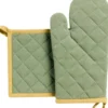 Lot gant et manique en coton recyclé coloris matcha Grace - 32 x 18 cm