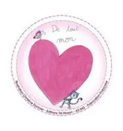 Magnet rond "De tout mon cœur" des Éditions Titi Pinson - 56 mm
