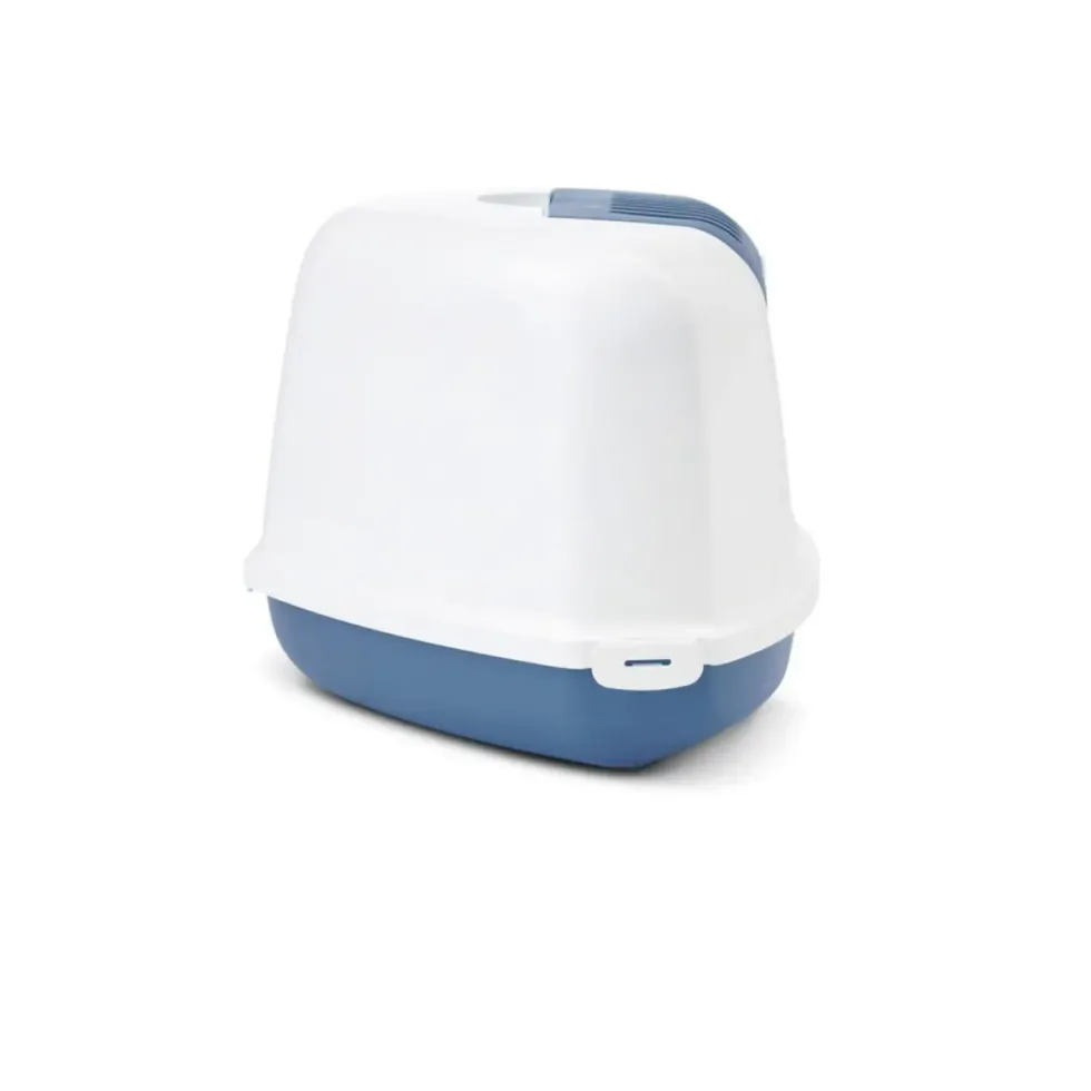 Maison de toilette d'angle pour chat Nestor Corner gris , Dim 58.5 x 45.5 x 40 cm