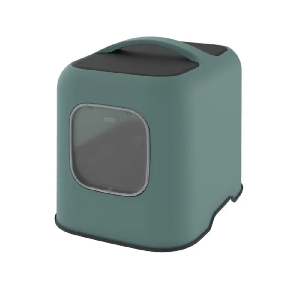 Maison de toilette pour chat coloris vert de Gui Rhoto Biala - 44,3 x 39,50 x 51 cm