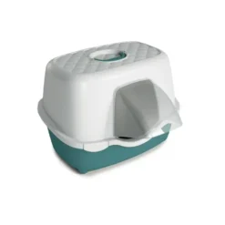 Maison de toilette pour chat verte avec auvent Zolux Smart - 54,4 x 56 x 39 cm