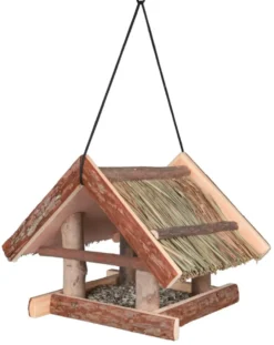 Mangeoire suspendue pour oiseaux de la nature en bois d'écorce Trixie - 25 x 25 x 25 cm