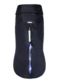 Manteau imperméable pour chien coloris noir Wouapy LED - Taille 30