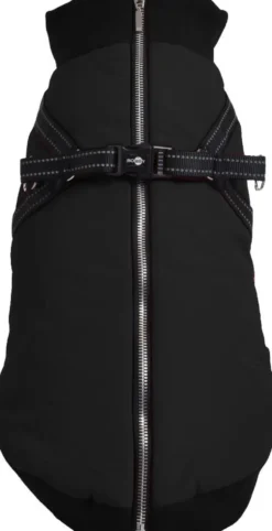 Manteau pour chien coloris noir avec harnais intégré Bobby Easy - Taille 40M