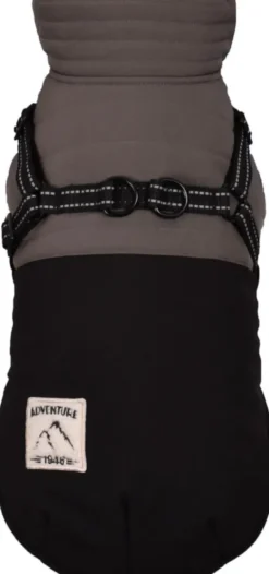 Manteau pour chien coloris noir avec harnais et sangle réfléchissante Bobby Tour - Taille 52XL