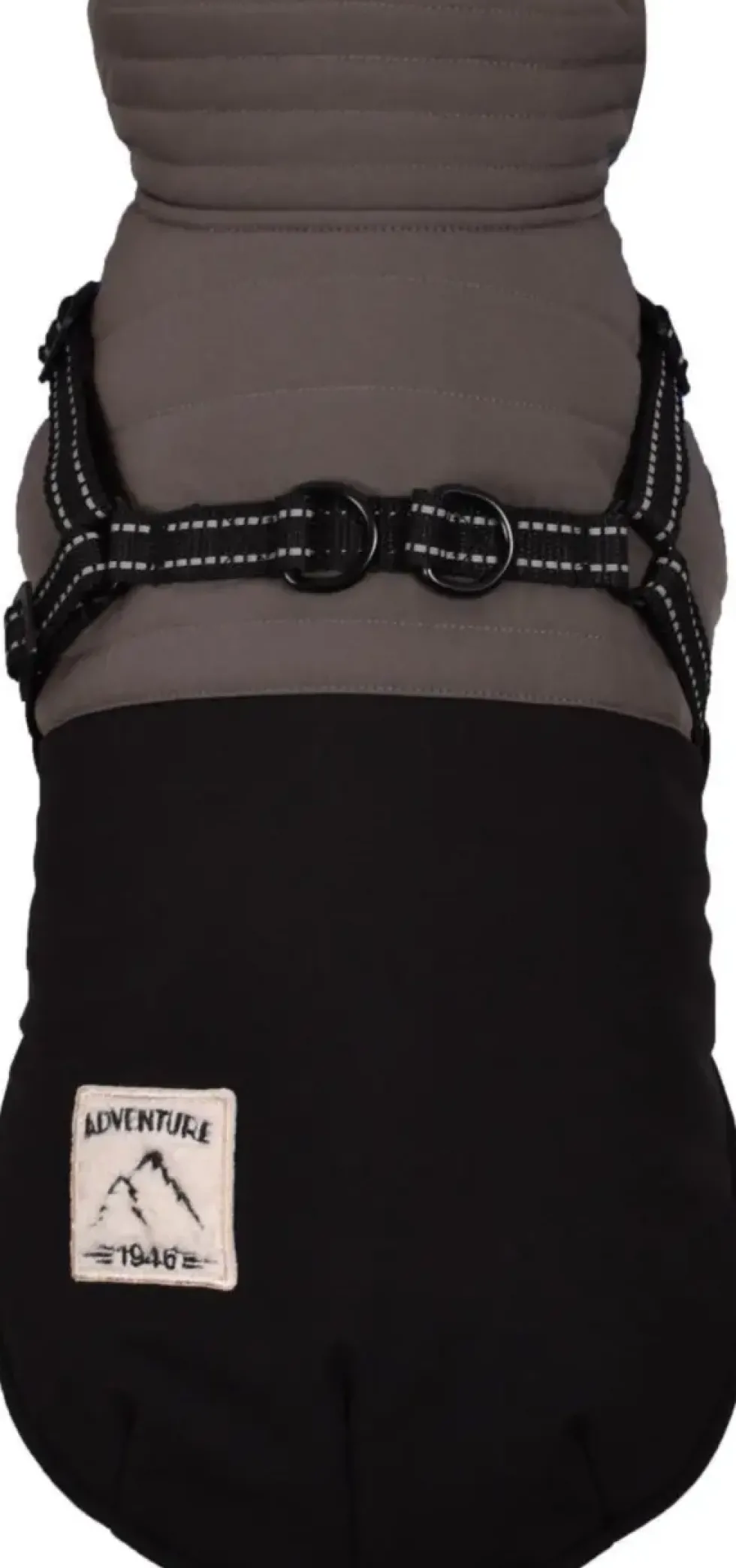 Manteau pour chien coloris noir avec harnais et sangle réfléchissante Bobby Tour - Taille 52XL