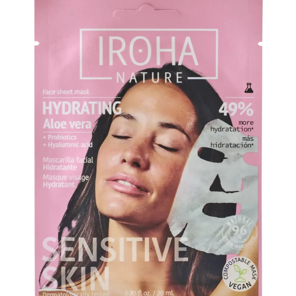 Masque visage hydratant à l’aloe vera Iroha Nature