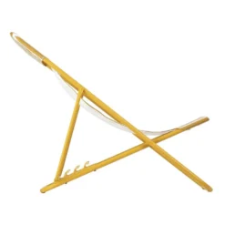 Maxi transat colorblock rayure miel Lafuma coloris jaune en polyester - 62 x 83 x 91 cm
