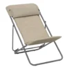 Maxi transat en tube titane et toile moka Lafuma BeComfort - 62 x 83 x 94 cm