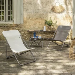 Maxi transat gris 94 x 62 x 83 cm