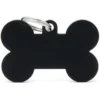 Médaille basic os XL pour chien en aluminium noir