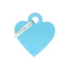Médaille basic petit cœur pour chien en aluminium bleu azur