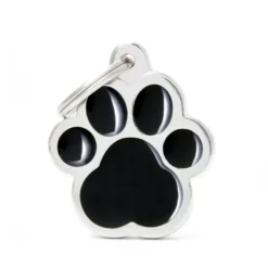 Médaille classic grande patte noire pour chien en acier