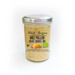 Miel crémeux avec pollen et gelée royale bio en pot de 250 g