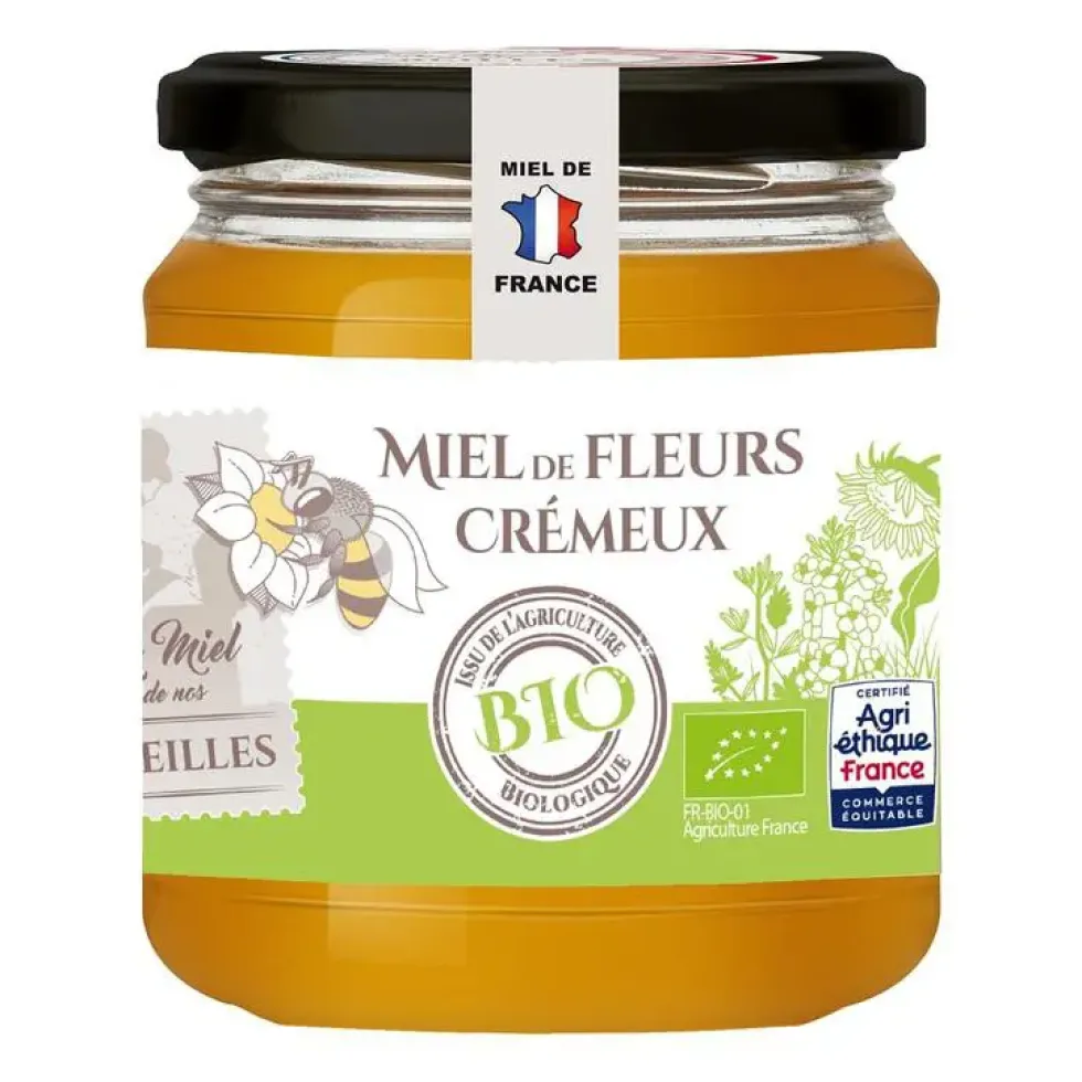 Miel de Fleurs Crémeux pot en verre 375g