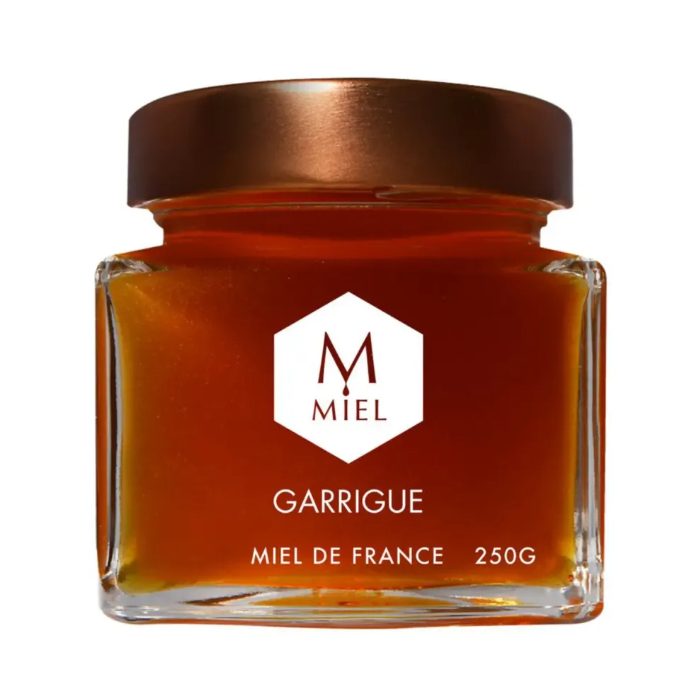 Miel de garrigue dans un pot en verre Hexagone - 250 g