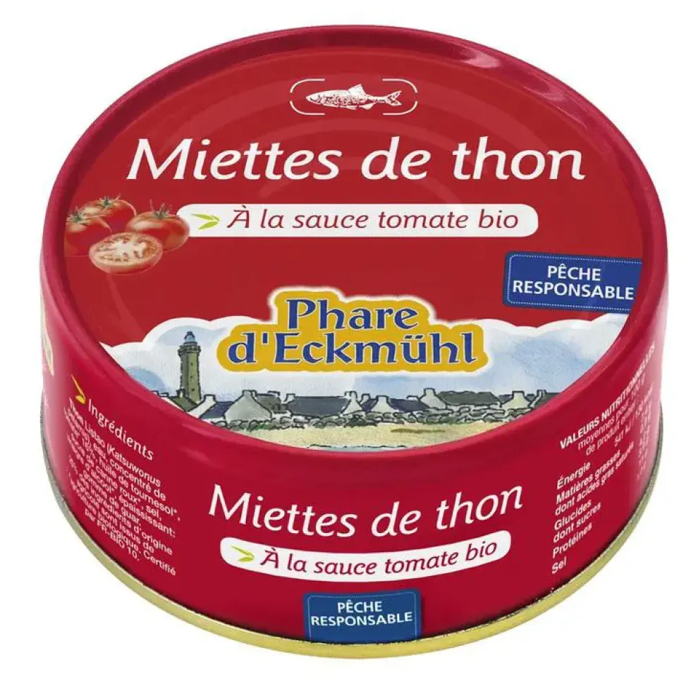 Miettes de thon listao à la sauce tomate bio Phare d’Eckmühl - 160g