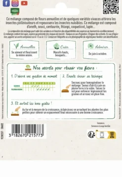Mélange de fleurs utiles au potager Vilmorin - graines à semer pour 10 m² de surface