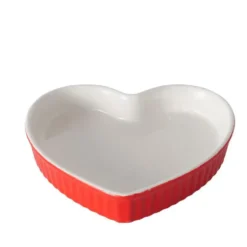 Moule à gâteaux en céramique rouge et blanc Sweetheart moyen modèle - 22 x 22 x 4,5 cm