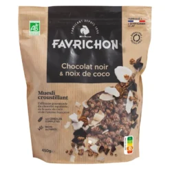 Muesli bio croustillant chocolat noir et noix de coco - 450 g