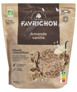 Muesli croustillant amande vanille bio Favrichon - 450 g